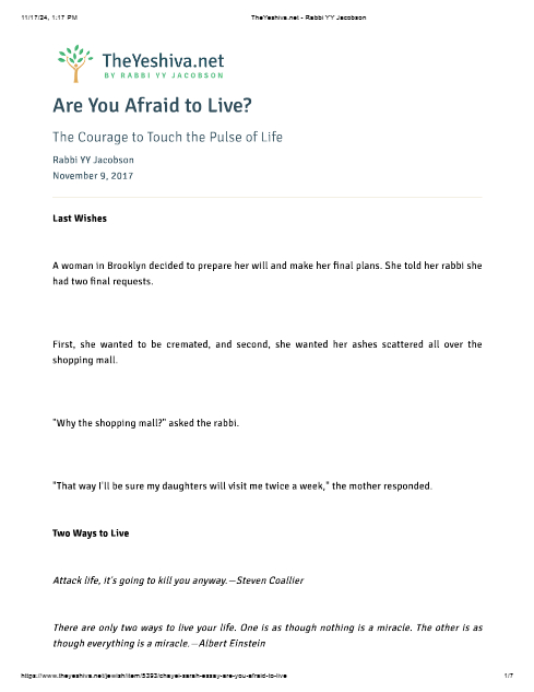 The Yeshiva.net — Parshas Chayei Sarah