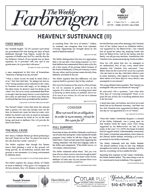 The Weekly Farbrengen — Parshas Chayei Sarah