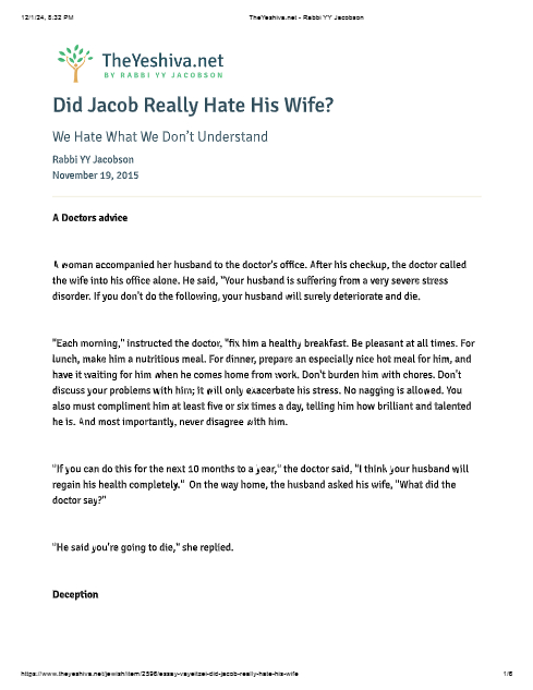 The Yeshiva.net — Parshas Vayeitzei