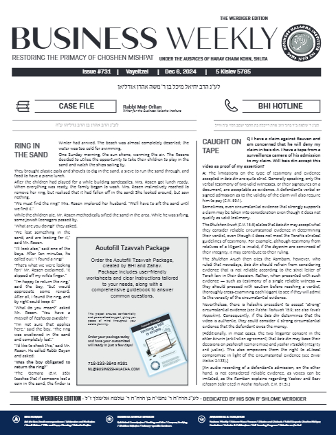 Business Weekly — Parshas Vayeitzei