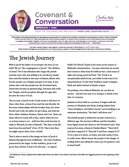 Covenant & Conversation — Parshas Vayishlach