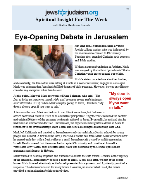 Jews for Judaism — Parshas Vayishlach