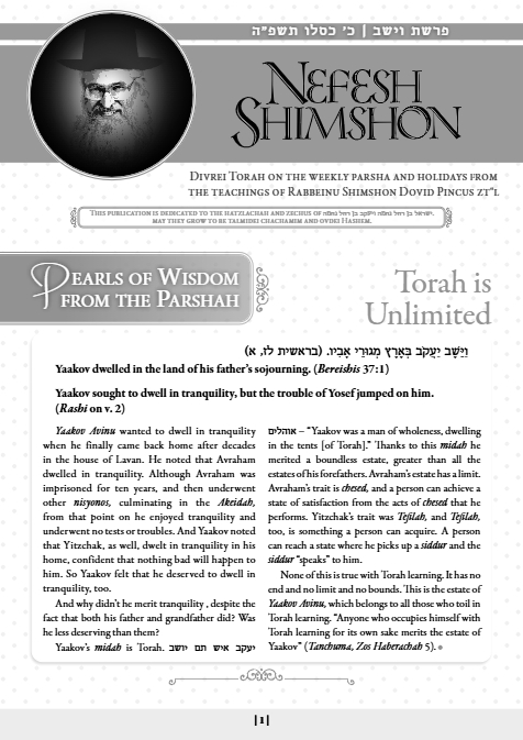 Nefesh Shimshon — Parshas Vayeishev