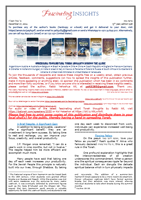 Fascinating Insights — Parshas Mikeitz