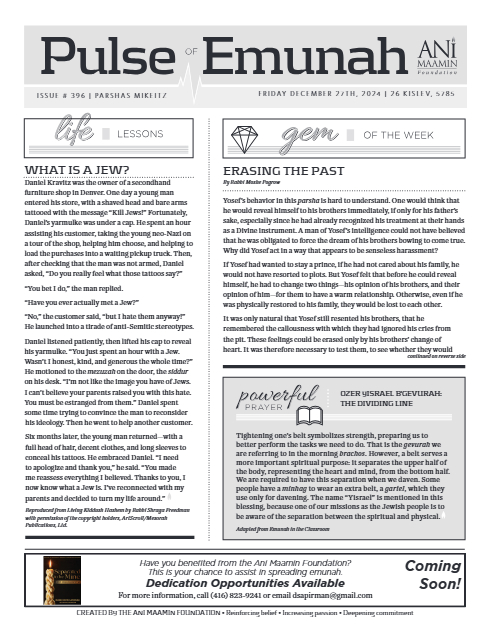 Pulse of Emunah — Parshas Mikeitz
