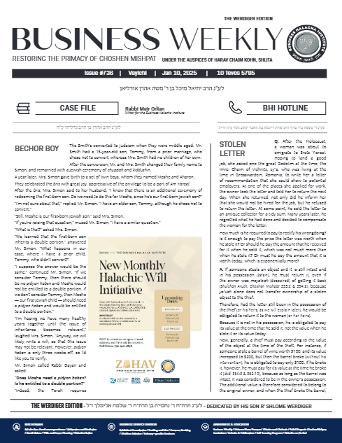 Business Weekly — Parshas Vayechi