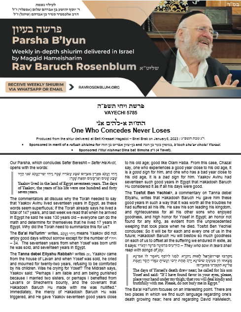 Torah Papers — Parshas Vayechi