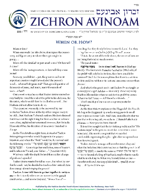 Zichron Avinoam — Parshas Vayechi