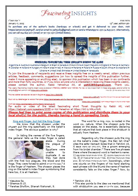 Fascinating Insights — Parshas Shemos