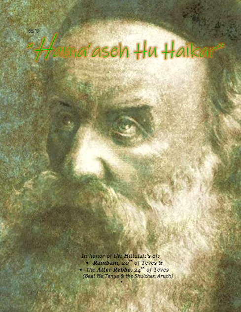 Hama'aseh Hu Haikar — Parshas Shemos