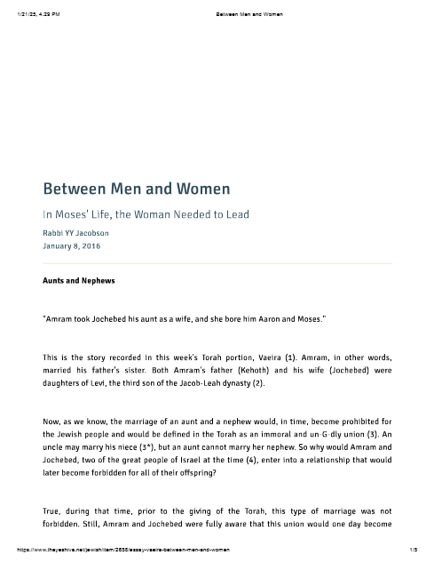 The Yeshiva.net — Parshas Va'eira