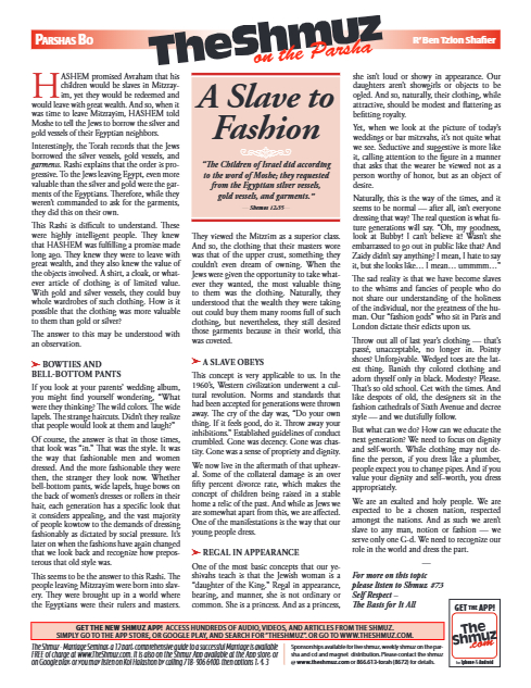 The Shmuz — Parshas Bo