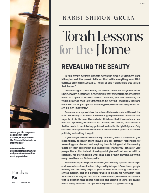 Torah Lessons for the Home — Parshas Bo