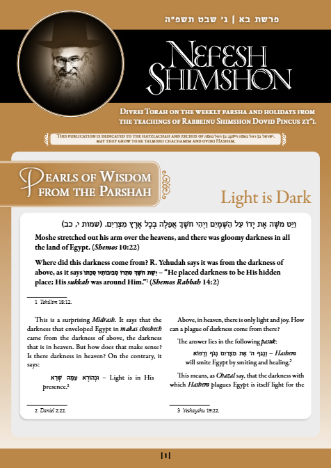 Nefesh Shimshon — Parshas Bo