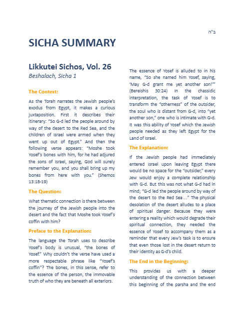 Project Likkutei Sichos — Parshas Beshalach