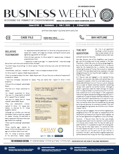 Business Weekly — Parshas Beshalach