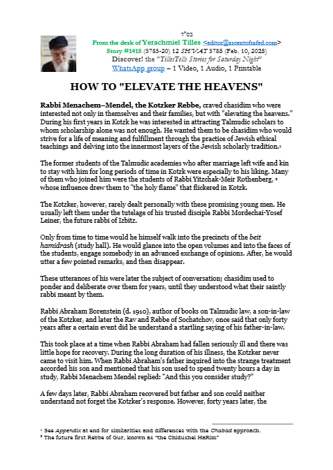 Timely Stories - Y.Tilles — Parshas Yisro