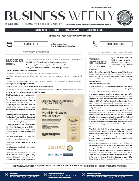 Business Weekly — Parshas Yisro