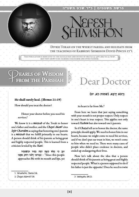 Nefesh Shimshon — Parshas Mishpatim
