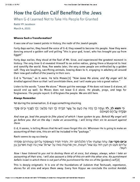 The Yeshiva.net — Parshas Ki Sisa