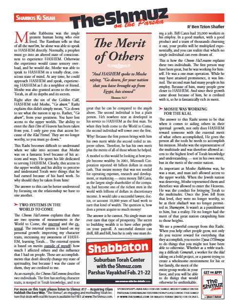 The Shmuz — Parshas Ki Sisa
