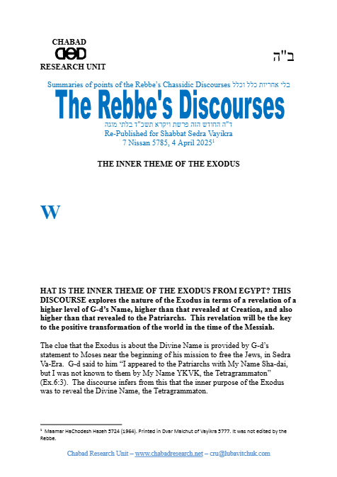 Chabad Research Unit — Parshas Vayikra