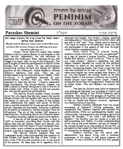 Peninim on the Torah — Parshas Vayikra