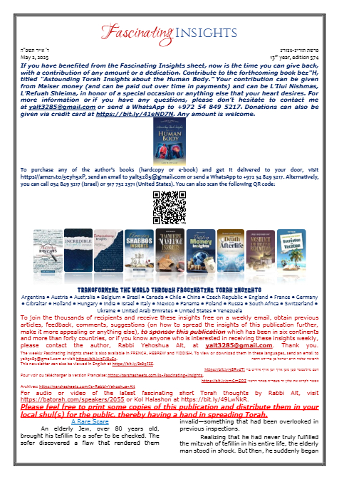 Fascinating Insights — Parshas Tazria-Metzora