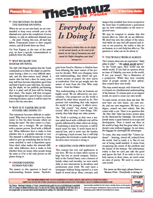 The Shmuz — Parshas Behar-Bechukosai