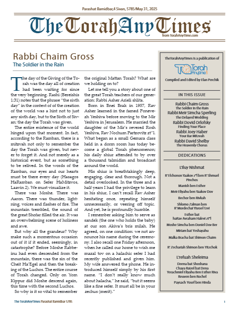 The Torah Anytimes — Parshas Bamidbar