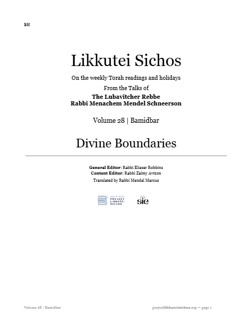 Project Likkutei Sichos — Parshas Bamidbar