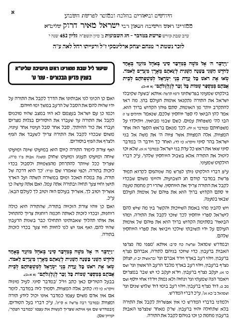 Torah Papers — Parshas Bamidbar