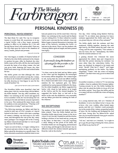 The Weekly Farbrengen — Parshas Naso