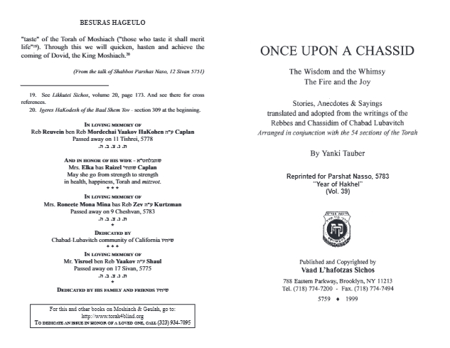 Once Upon a Chossid — Parshas Naso