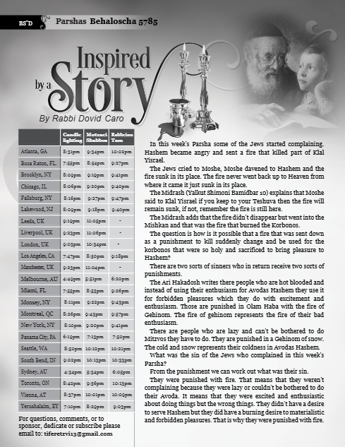 Inspired by a Story — Parshas Behaalotcha
