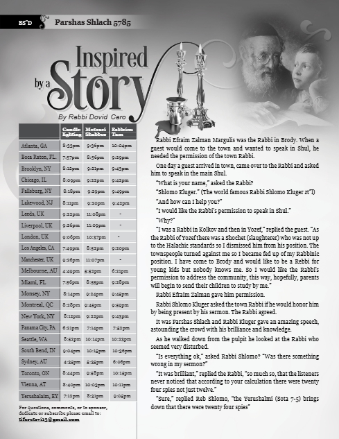 Inspired by a Story — Parshas Shlach