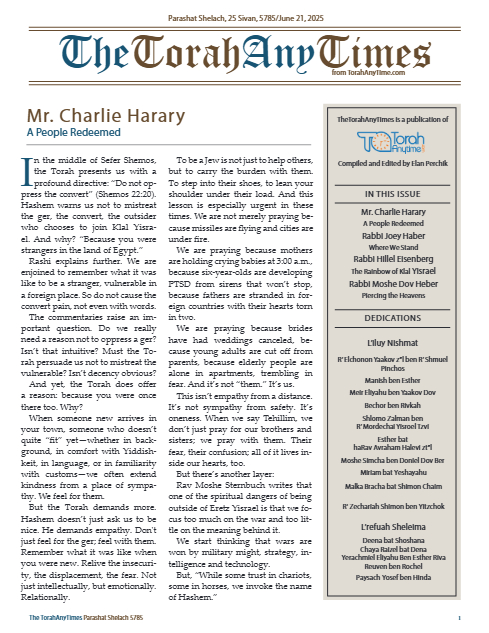 The Torah Anytimes — Parshas Shlach