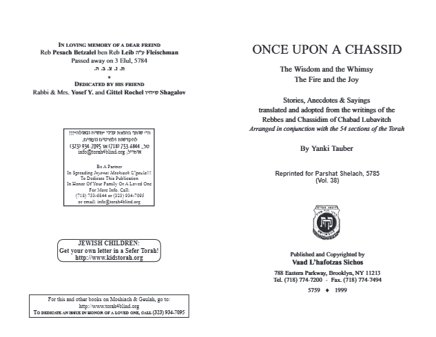 Once Upon a Chossid — Parshas Shlach