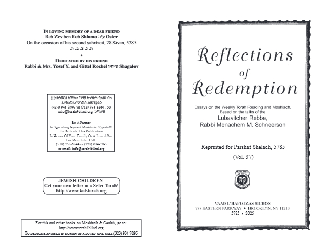 Reflections of Redemption — Parshas Shlach