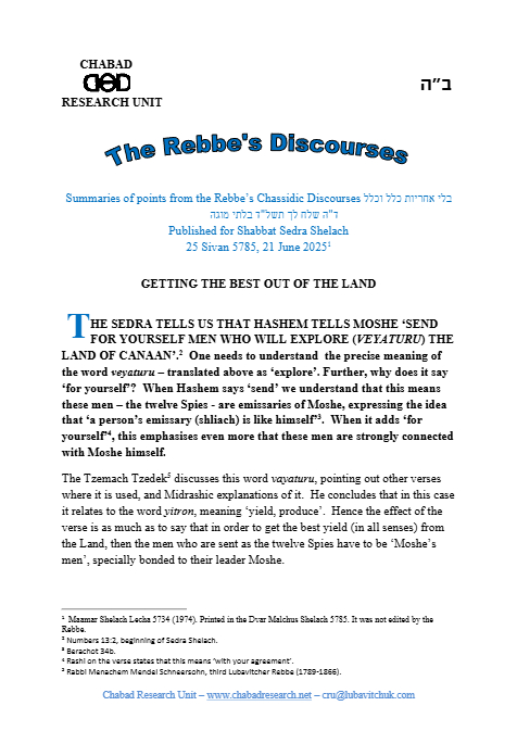 Chabad Research Unit — Parshas Korach