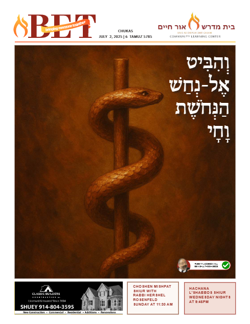 BET Journal — Parshas Chukas