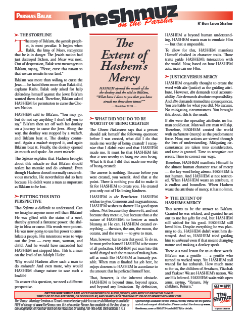 The Shmuz — Parshas Balak