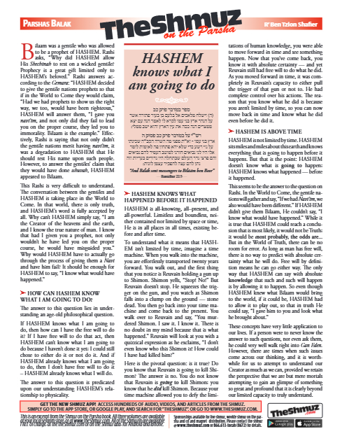 The Shmuz — Parshas Balak