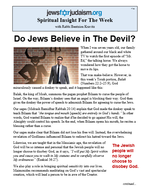 Jews for Judaism — Parshas Balak