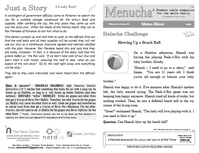 Menucha Magazine — Parshas Matos-Massei