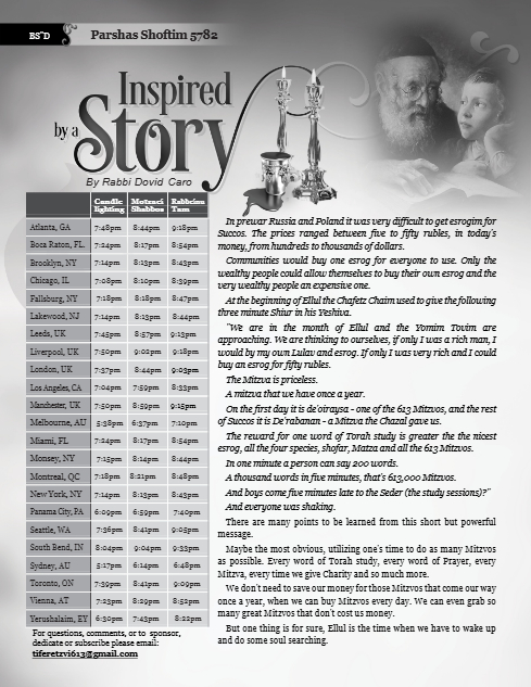 Inspired by a Story — Parshas Shoftim