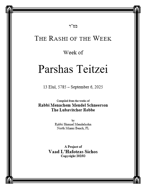 The Rashi of the Week — Parshas Ki Teitzei