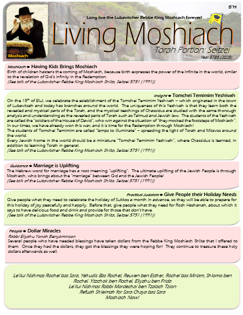 Living Moshiach — Parshas Ki Teitzei
