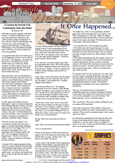 The Jewish Weekly — Parshas Ki Savo