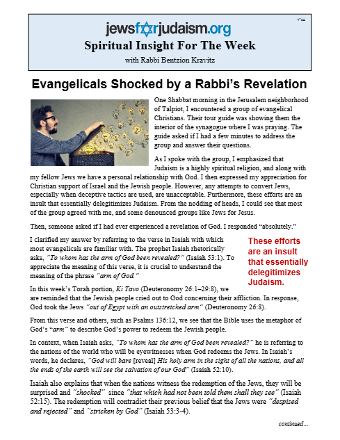 Jews for Judaism — Parshas Ki Savo